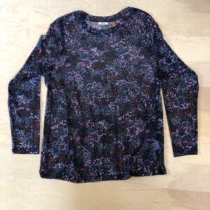 Penningtons Floral Sheer Long Sleeve Shirt 1X
